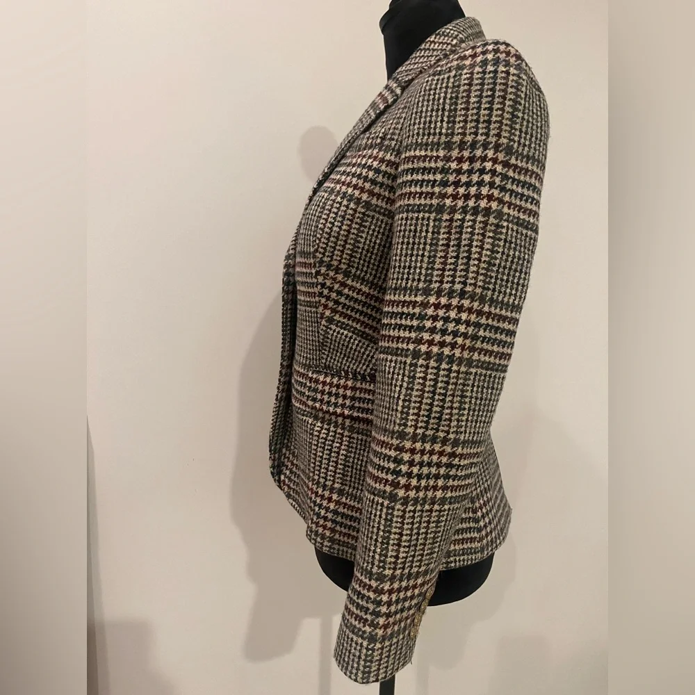 J. Crew Schoolboy Plaid Blazer- size 0 - Picture 4 of 12